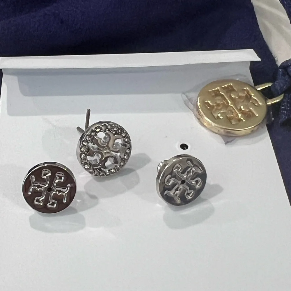 Tory Burch Miller Pave'Stud Earrings - Picture 5 of 9